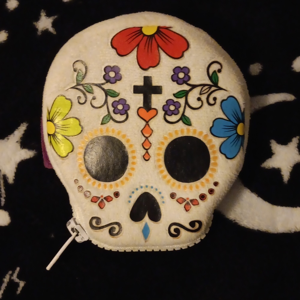 Sugar Skull Day Of The Dead Coin Pouch Bracelet 💜